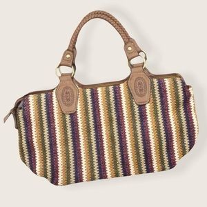 Relic Woven Multicolored Braided Handle Bag